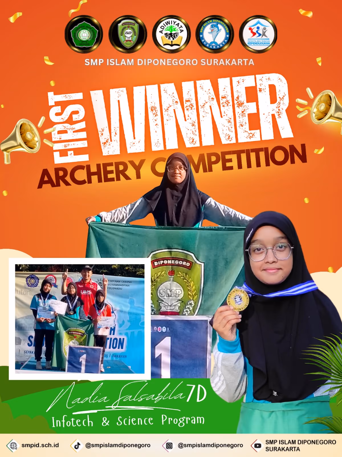Nadia Salsabila Raih Juara 1 Panahan di UMS!